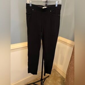 89th & Madison Classic Black Straight Leg‎ Pants elastic